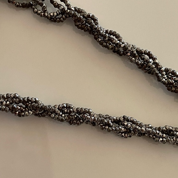 Haskell Diamonte Pearl Gold Filigree Black Pendant Signed Vintage Necklace - Picture 12 of 14